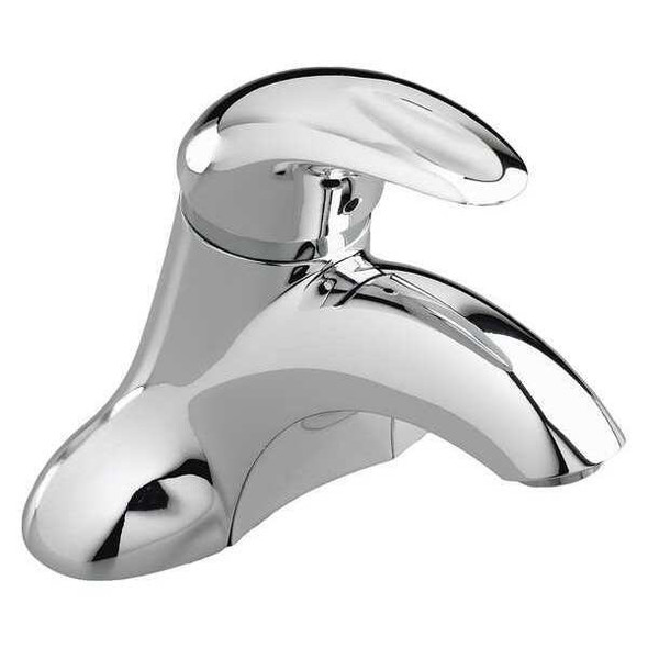 Manual Low Arc Bathroom Faucet, 4" Mount, Chrome 3 Hole