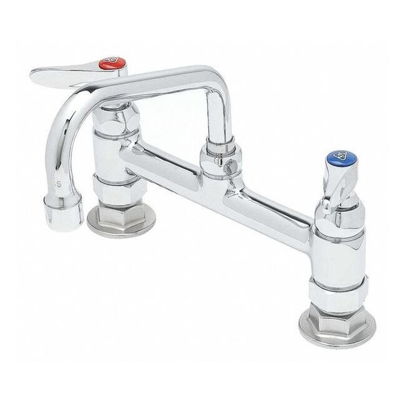 T&s Brass Low Arc Laundry Sink Faucet, Manual, 8" Mount, 2 Hole B-0222