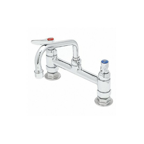 T&s Brass Low Arc Laundry Sink Faucet, Manual, 8" Mount, 2 Hole B-0222