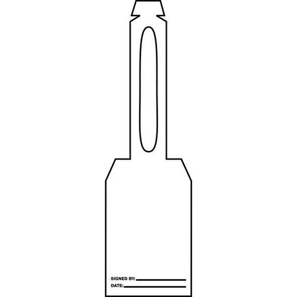 Tag, Safety, Plastic, 11 1/4 in H x 3 1/4 in W, White, Rectangle, 25 PK