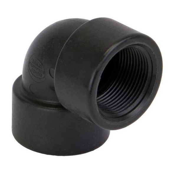 90 Degree Elbow, Polypropylene, 1-1/4", Schedule 80, 300 psi Max Pressure