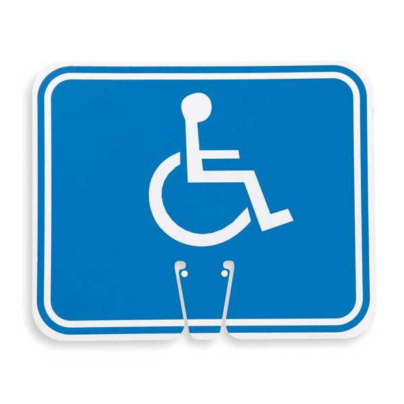Manufacturer Varies Traffic Cone Sign,White/Blue,Handicapped 03-550-H