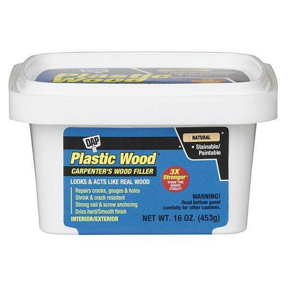 Dap Wood Filler, Pail, Natural, Plastic Wood 00529