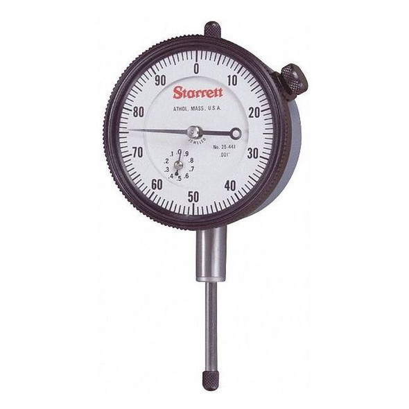 Starrett Dial Indicator,0 to 0.500 In,0-100 25-441/5J