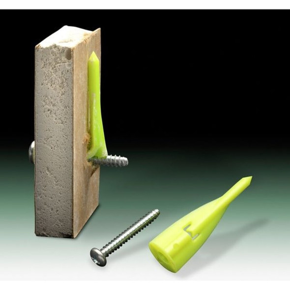 WallClaw Anchors Wall Anchor, 2" L, Plastic, 60 lbs Tension Strength, 50 PK  PCK-WC50-YS