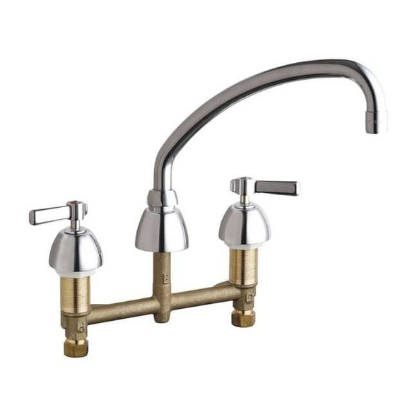 Low Arc Kitchen Faucet, Manual, 8" Mount, 3 Hole Commercial
