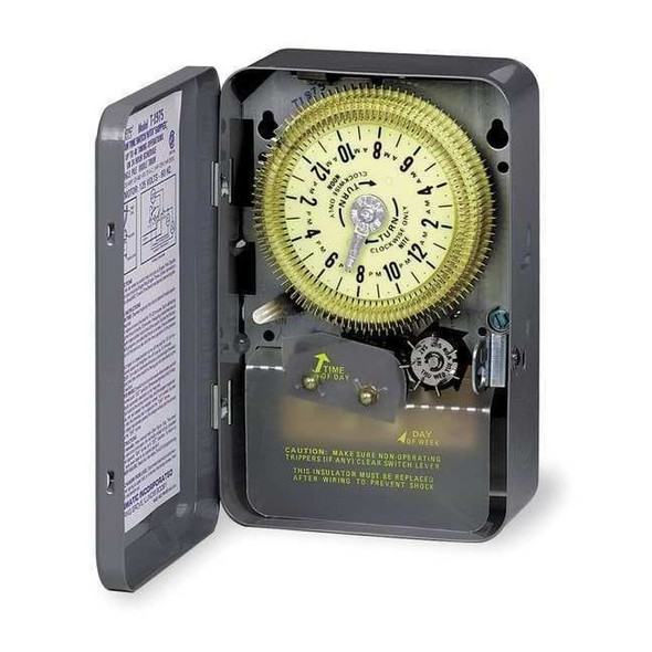 Intermatic Electromechanical Timer,24 hr,SPDT,Metal T1905E