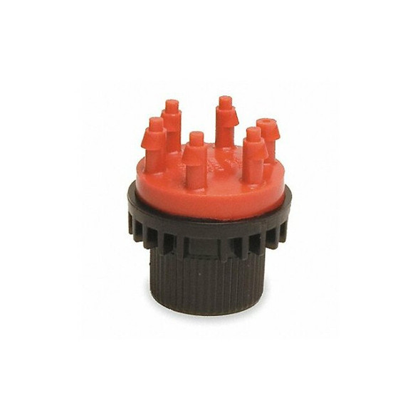 Rain Bird Six Outlet Emitter,Red/Black,Plastic MANIF2-1PK