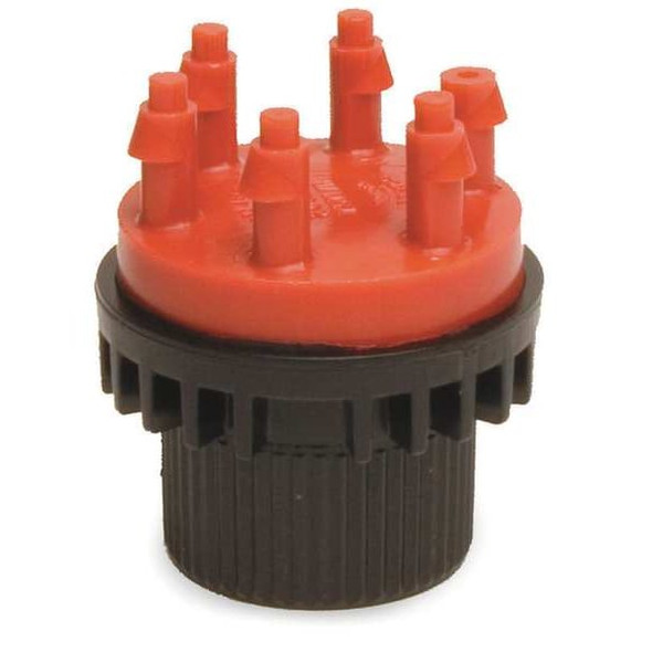 Rain Bird Six Outlet Emitter,Red/Black,Plastic MANIF2-1PK