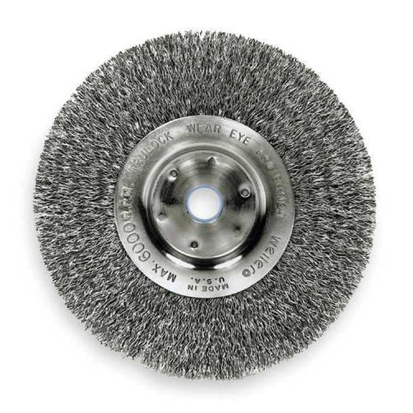 Weiler Crimped Wire Wheel Wire Brush, Threaded Arbor 93396