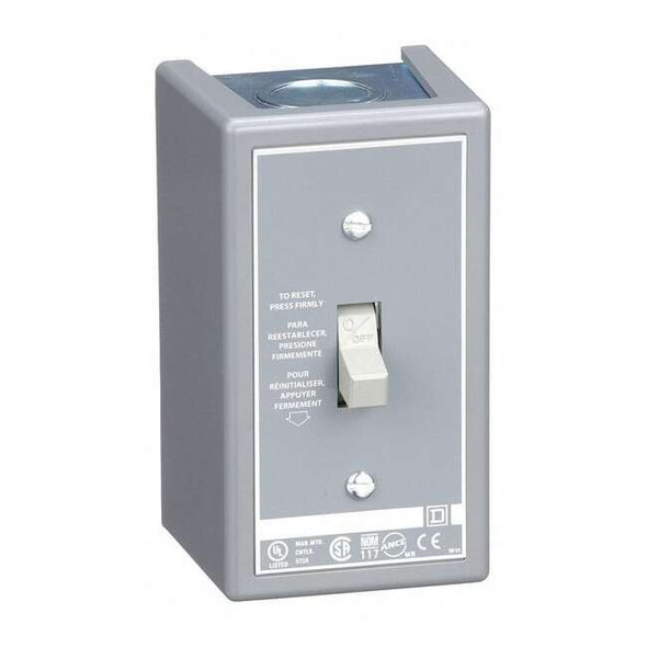Square D Manual Motor Starter, NEMA 1, 2 P, 1 Phase, Toggle, 16 A 2510FG2