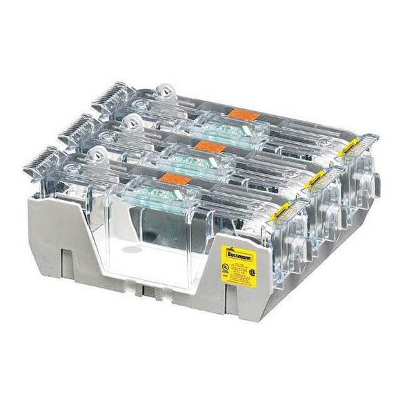 Open Fuse Block, R UL Class, 250V AC/DC Volt Rating, 3 Poles, Box Lug