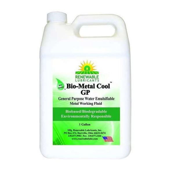 Cutting Oil, Bio-Metal Cool GP, Soluble Oil, 1 gal, Jug, Light Yellow