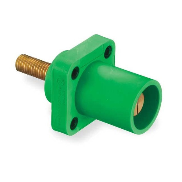 Hubbell Wiring Device-Kellems Recpt,Green,Male,Double Set Screw,400 A HBLMRSGN