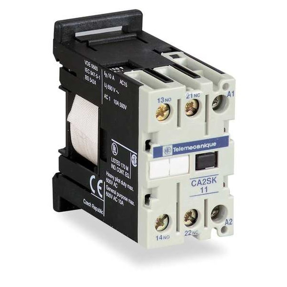 Schneider Electric IEC Control Relay,2NO,120VAC,10A CA2SK20G7