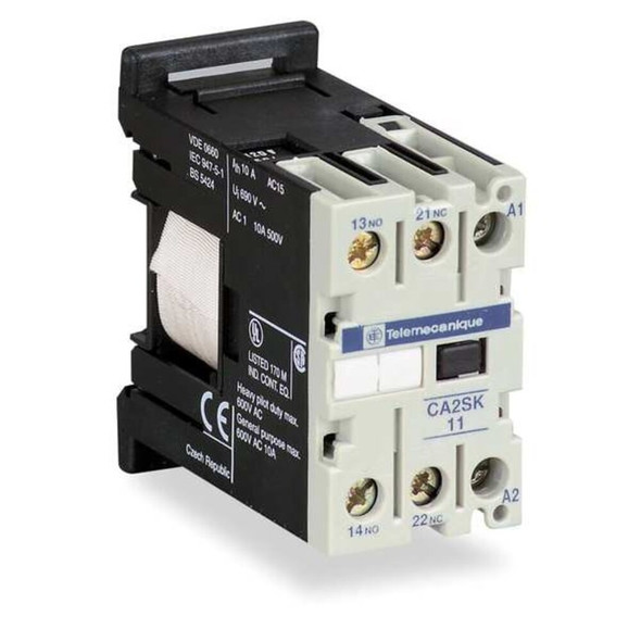 Schneider Electric IEC Control Relay,2NO,120VAC,10A CA2SK20G7