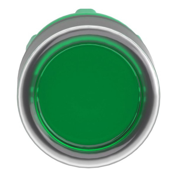 Push Button Operator, Flush, Momentary Action, Push Release, Illuminated, Green  ZB5AW533