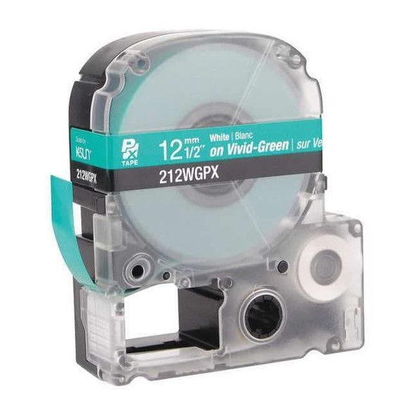 Epson Label Cartridge, White on Green, Labels/Roll: Continuous 212WGPX