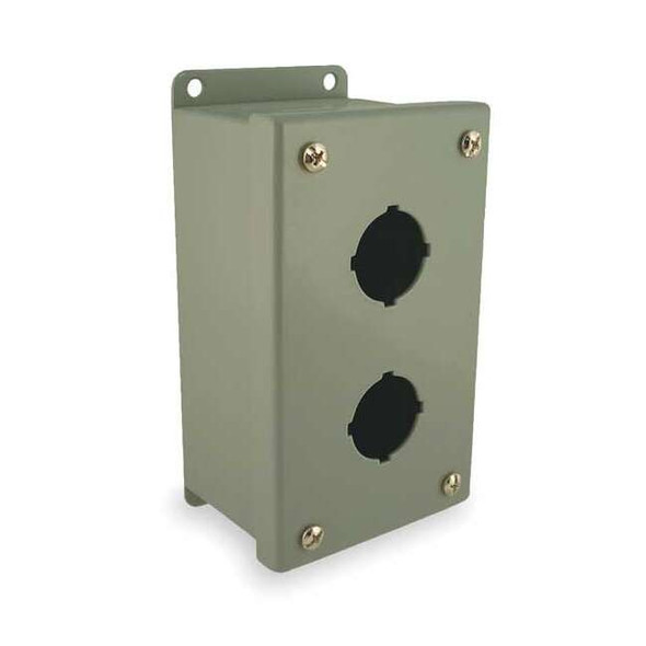 Wiegmann PushButtonEnclosure,30mm,2Hole,CarbSteel PB2