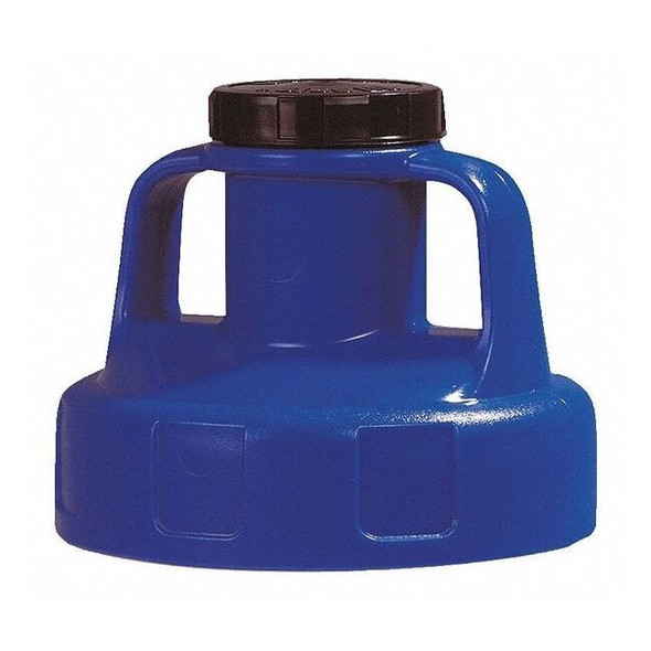 Oil Safe Utility Lid,w/2 In Outlet,HDPE,Blue 100202