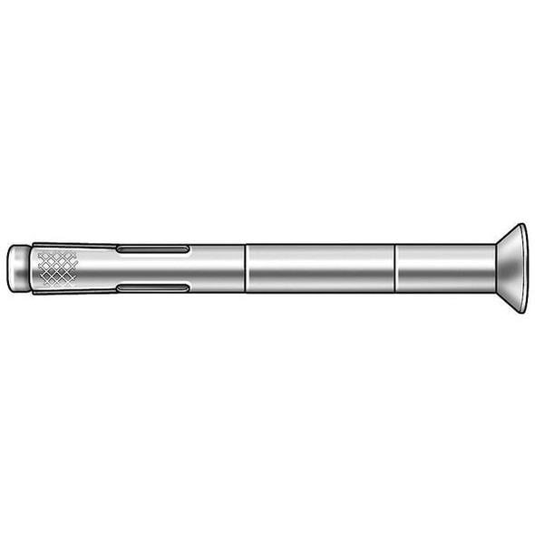 Dynabolt Sleeve Anchor, 3/8" Dia., 5" L, Carbon Steel Zinc Plated, 50 PK