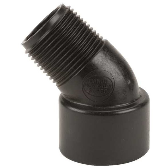 45 Degree Street Elbow, Polypropylene, 1", Schedule 80, 300 psi Max Pressure