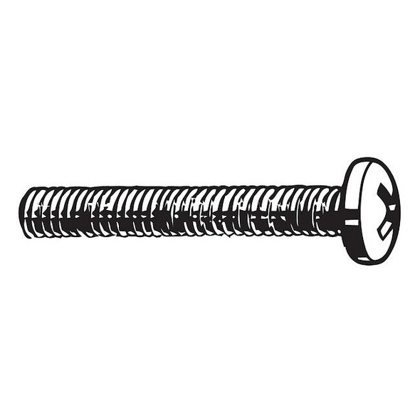 #8-32 x 5/16 in Phillips Pan Machine Screw, Zinc Plated Steel, 100 PK