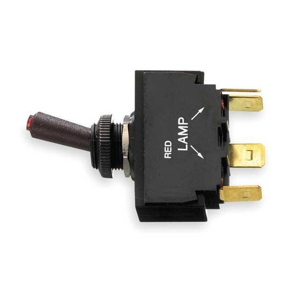 Marine Lighted Toggle Switch, SPST, 4 Connections, On/Off, 15A at 12VDC