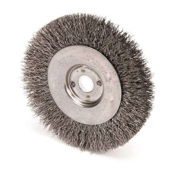 Weiler Crimped Wire Wheel Wire Brush, Threaded Arbor 96008