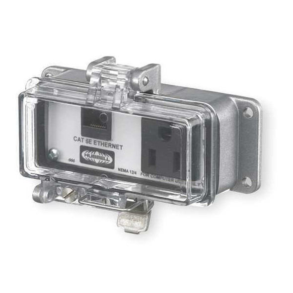Hubbell Wiring Device-Kellems Access Port,Power And Data,NEMA 12/4 P155E