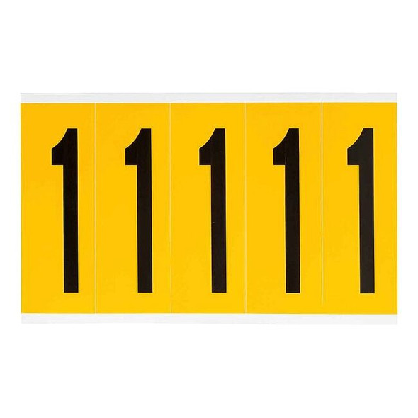 Brady Number Label, 1, 5in.Hx1-3/4in.W, Vinyl 1560-1