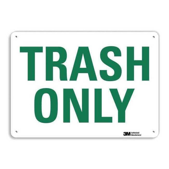 Trash Only, 10 in W x 7 in H, Vertical Rectangle, Aluminum, U1-1031-RA_10X7