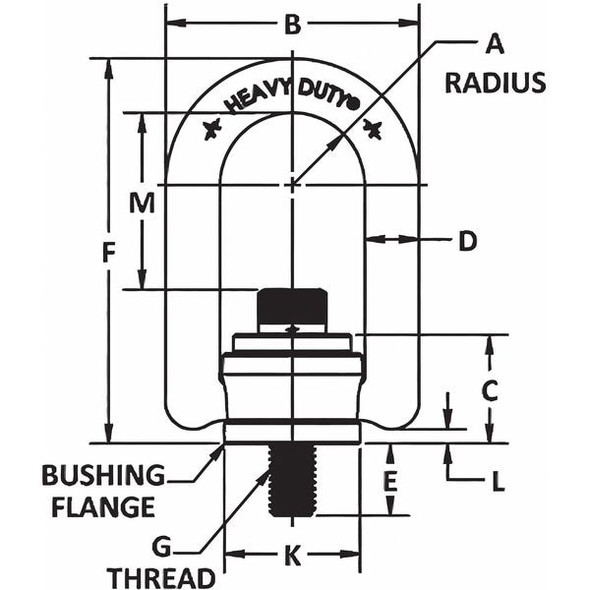 Adb Hoist Rings Heavy Duty Hoist Ring, 8000 lb. WLL 33101