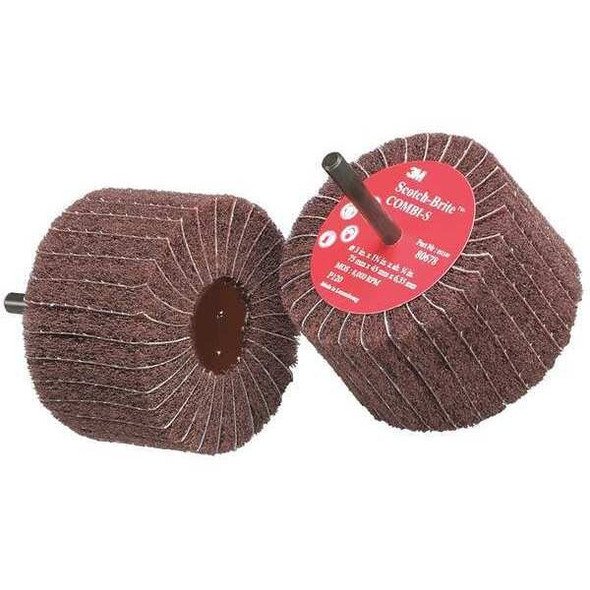 Scotch-Brite Flap Wheel, Intrleaf, AO, 3x1.75x1/4, 120G 7100093994