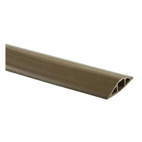 Cable Protector, 9/16 in H, 10 ft L, 2-3/4 in W, 1 Channel, PVC, Brown