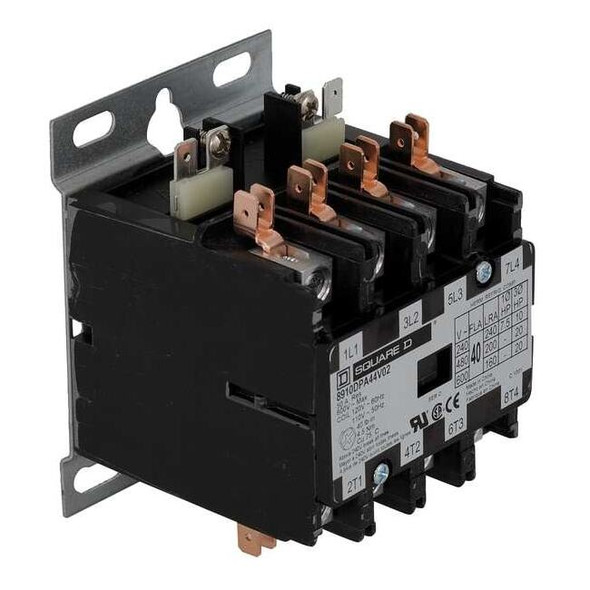Definite Purpose Magnetic Contactor, 208V-240V AC, 4 P, Non-Reversing, 3 Phase