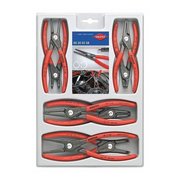 Knipex 8 Piece Plastic Grip Retaining Ring Plier Set 00 20 04 SB