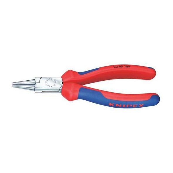 Knipex 6 1/2 in 22 Round Nose Plier Multi-Component Grip Handle 22 05 160