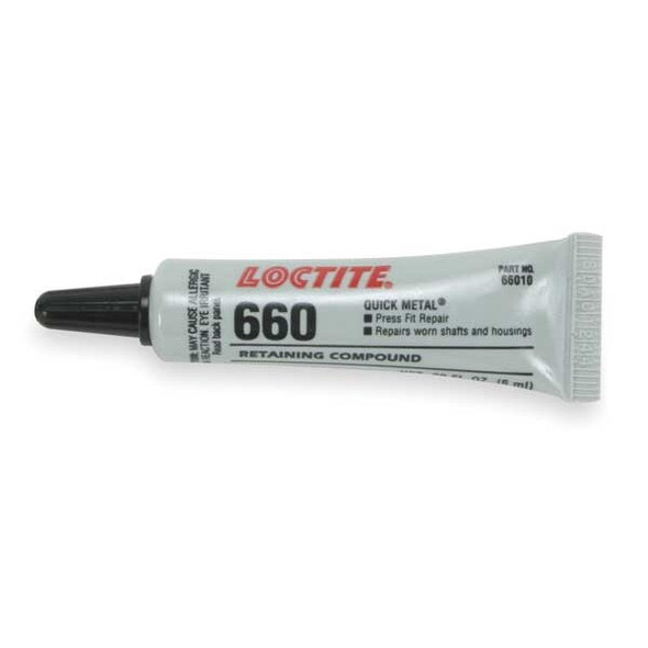 Retaining Compound, 660 Series, Quick Metal, Silver, Paste, 6 mL Tube