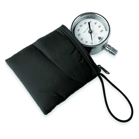 Test Pressure Gauge, 0 to 100 psi, 3 in Dial, 1/4 in NPT, Bottom Location