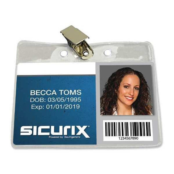 Sicurix Badge Holder,Pouch,1 3/4 inH,PK50 67850