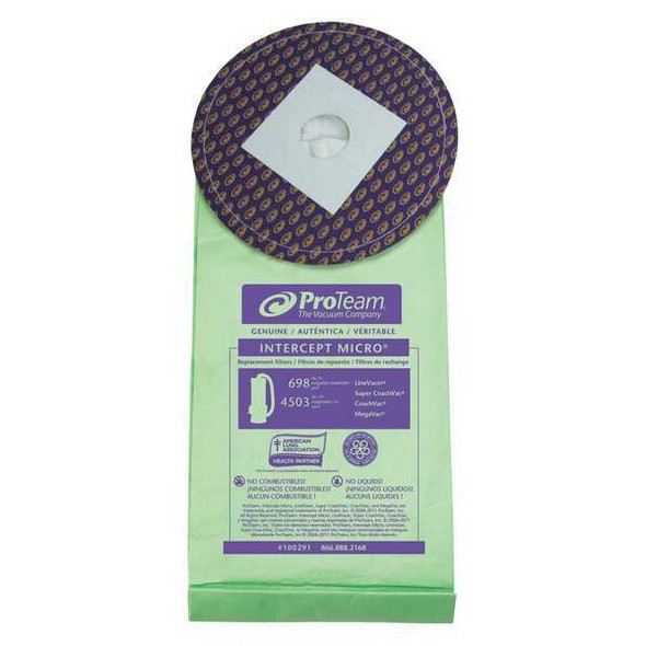 Proteam Vacuum Bag, Dry, Intercept Micro Filter, 10 PK 100291