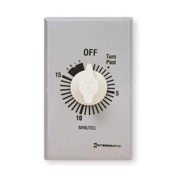 Intermatic Timer,Spring Wound,15 Min,SPST,Silver FF15MH