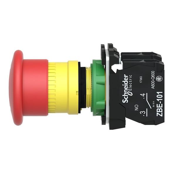 Schneider Electric EmergncyStpPushButtn,NonIllm,Red,1NO/1NC XB5AT845 Schneider Electric EmergncyStpPushButtn,NonIllm,Red,1NO/1NC XB5AT845