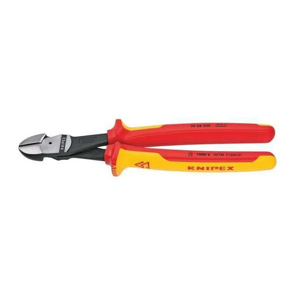 10 in 74 High Leverage Diagonal Cutting Plier Standard Cut Oval Nose Insulated