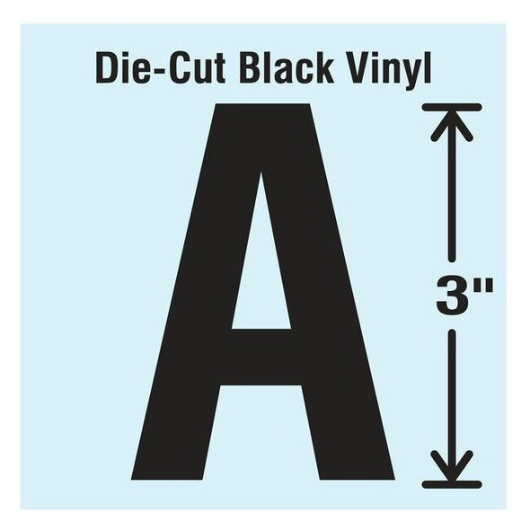 Stranco LetterLabel,Vinyl,3inH,1-5/8inW,PK10 DBV-3-A-10