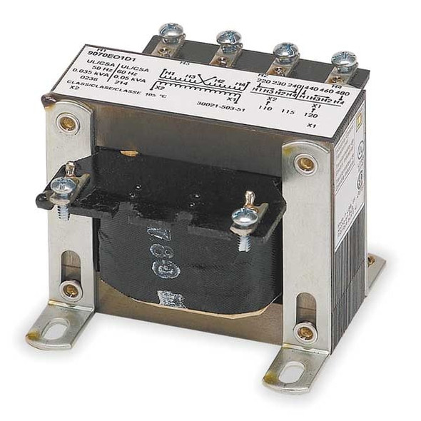 Square D Control Transformer, 100 VA, Not Rated, 120V AC, 240/480V AC 9070EO2D1