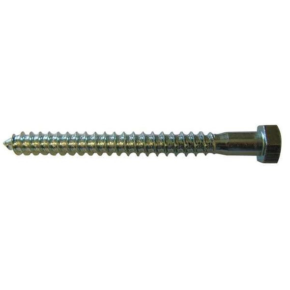 Lag Screw, 1/2 in, 1-1/2 in, Steel, Zinc Plated Hex External Hex Drive, 50 PK