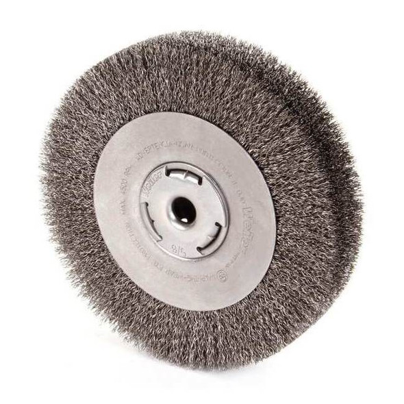 Weiler Crimped Wire Wheel Wire Brush, Arbor, 8" 93123