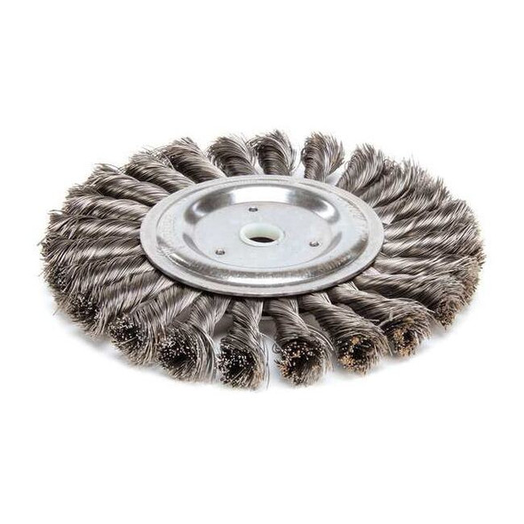 Weiler Twist Wire Wheel Wire Brush, Arbor, 6" 93392